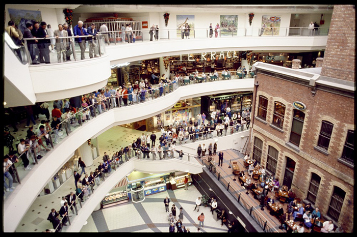 Photograph by Rennie Ellis. From the series 'Melbourne Central, under the cone, Daimaru on left'.