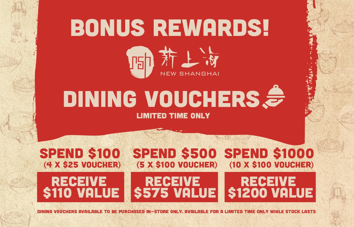 New Shanghai Dining Voucher with up to 20% bonus reward offer